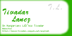 tivadar lancz business card